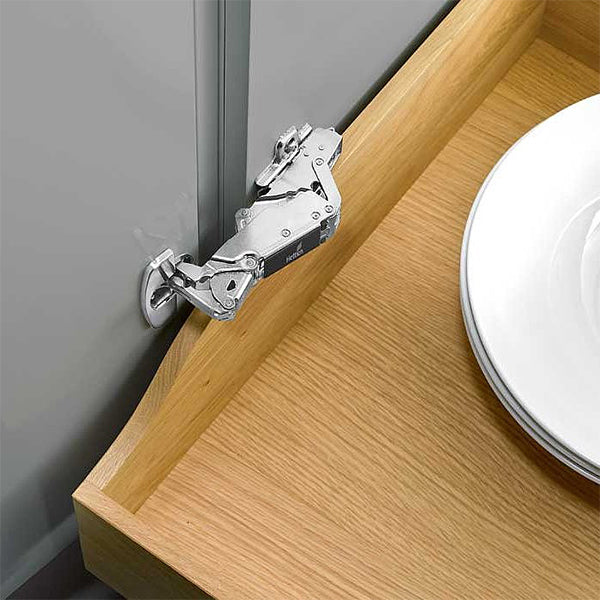 Hettich Sensys wide angle hinge 165° with zero protrusion & Integrated silent system